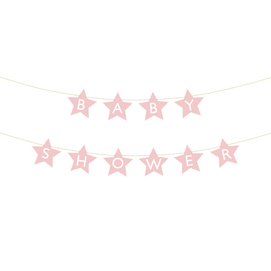 Partydeco Bannari Baby shower lj.pink 290x16,5cm