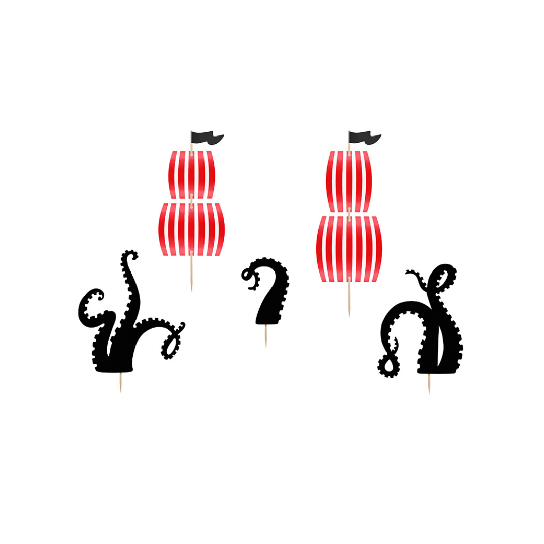 Partydeco Toppers Pirat party mix 13,5-21cm 5stk