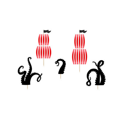 Partydeco Toppers Pirat party mix 13,5-21cm 5stk