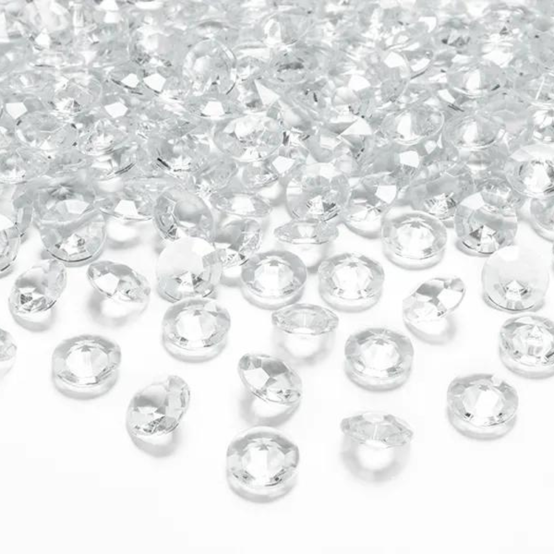 Partydeco Diamant Konfetti transparent, 12mm