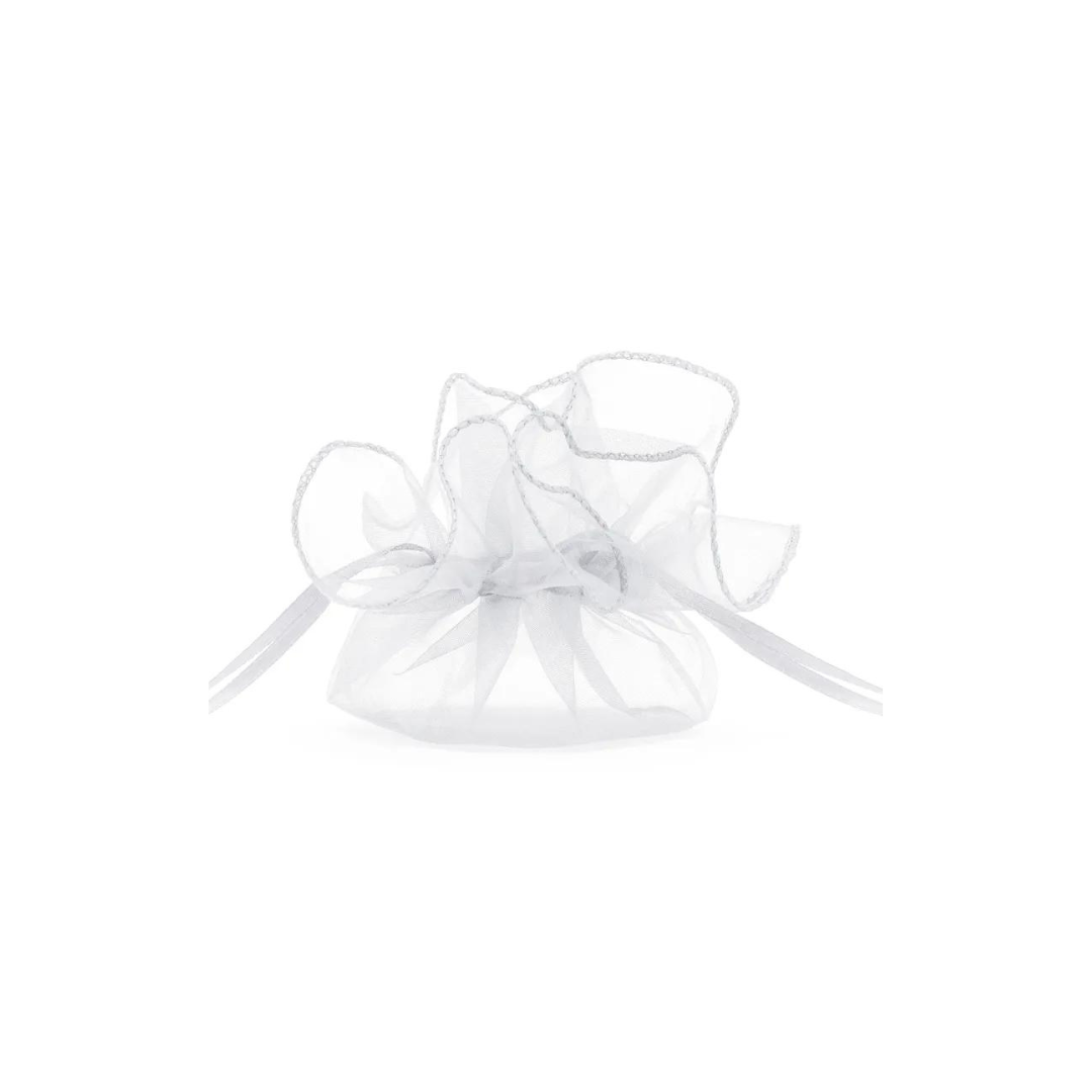 Partydeco Organza posar hvítt 25cm 10stk