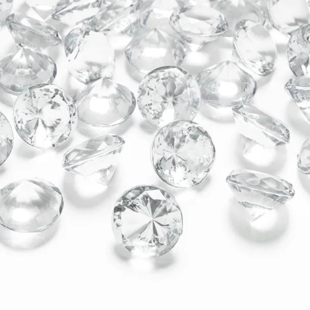 Partydeco Diamant Konfetti, transparent, 20mm