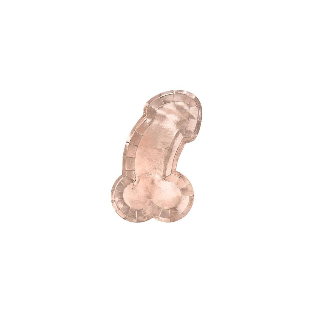 Partydeco Tallerkar polterabend penis rósugull 6stk