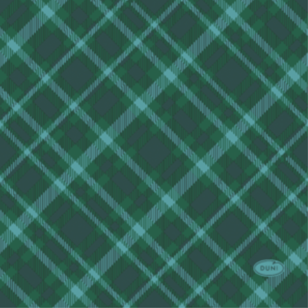 Duni serviettar 3-lag 24cm Tartan Green 12stk