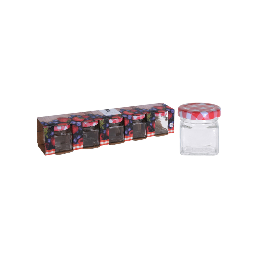 Glaskrukkur 50ml glas 5stk