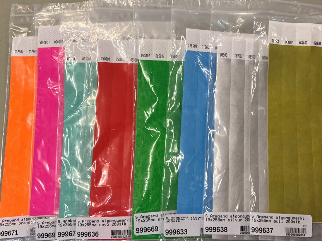 Armband atgongumerki 19x255mm Blátt 200stk