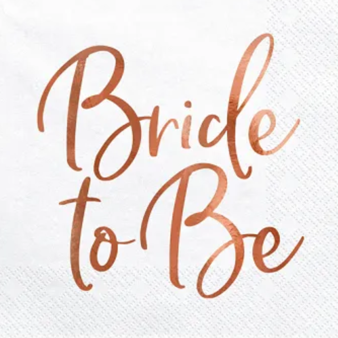 Serv. 33cm 3lag &quot;Bride2be&quot; RósuGull 20stk