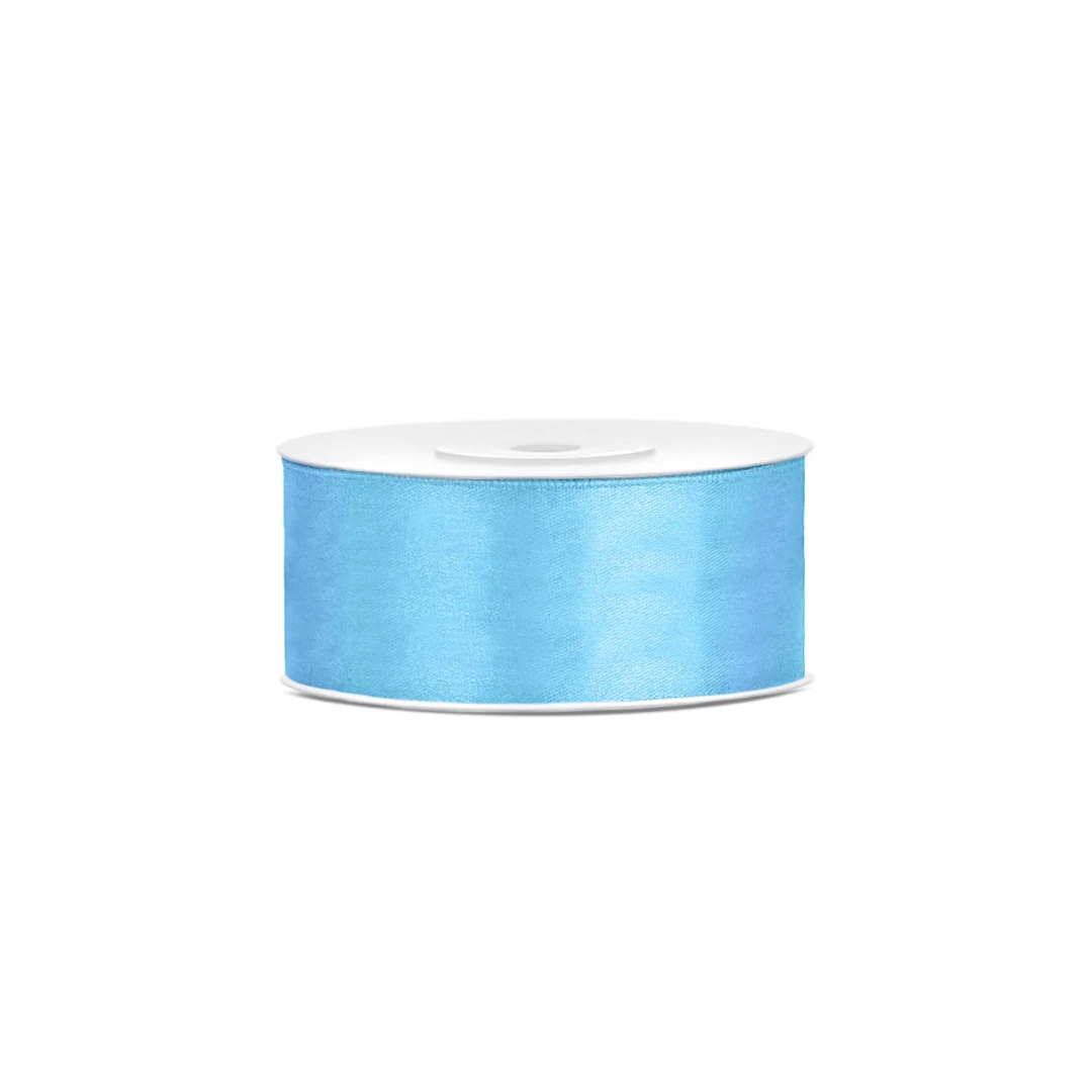 Satin band Ský blátt 25mm/25m