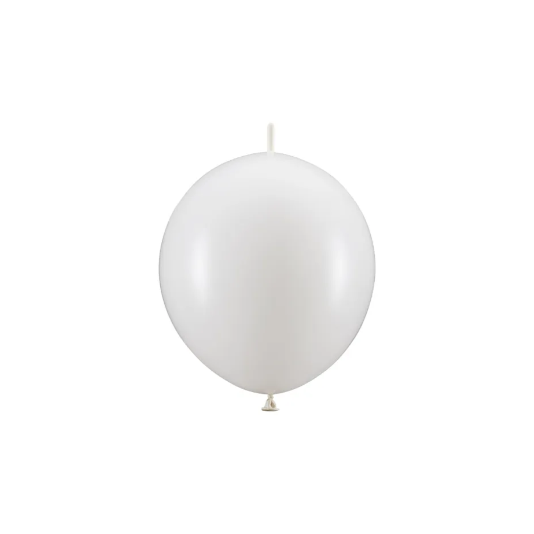 Leinkjuballón 28cm Pastell hvítt 20stk
