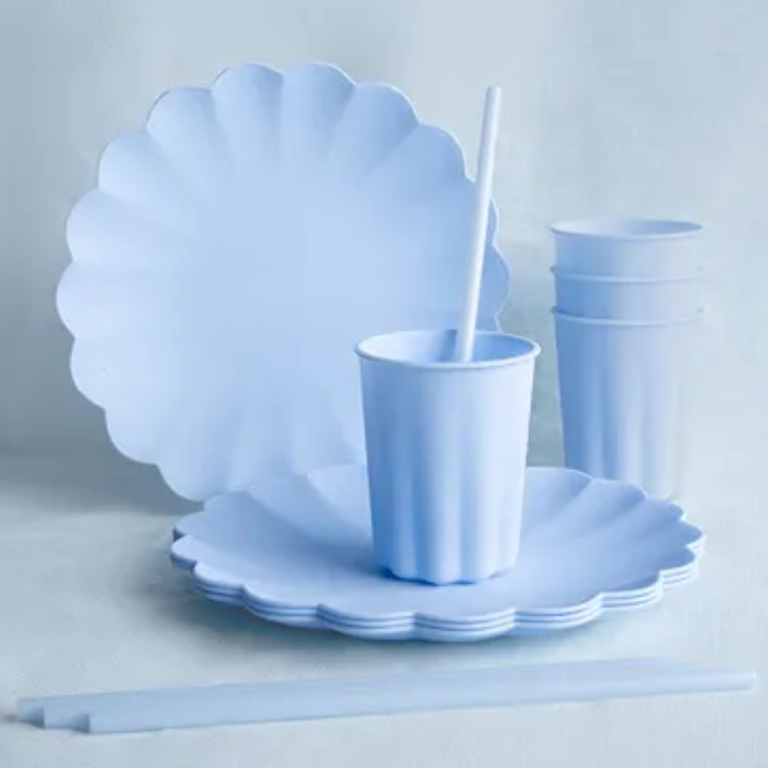 Drekkigløs plastik Lj. Blátt 22cl 4stk
