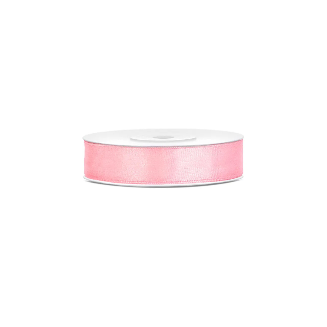 Satin band Ljóst pink 12mm/25m