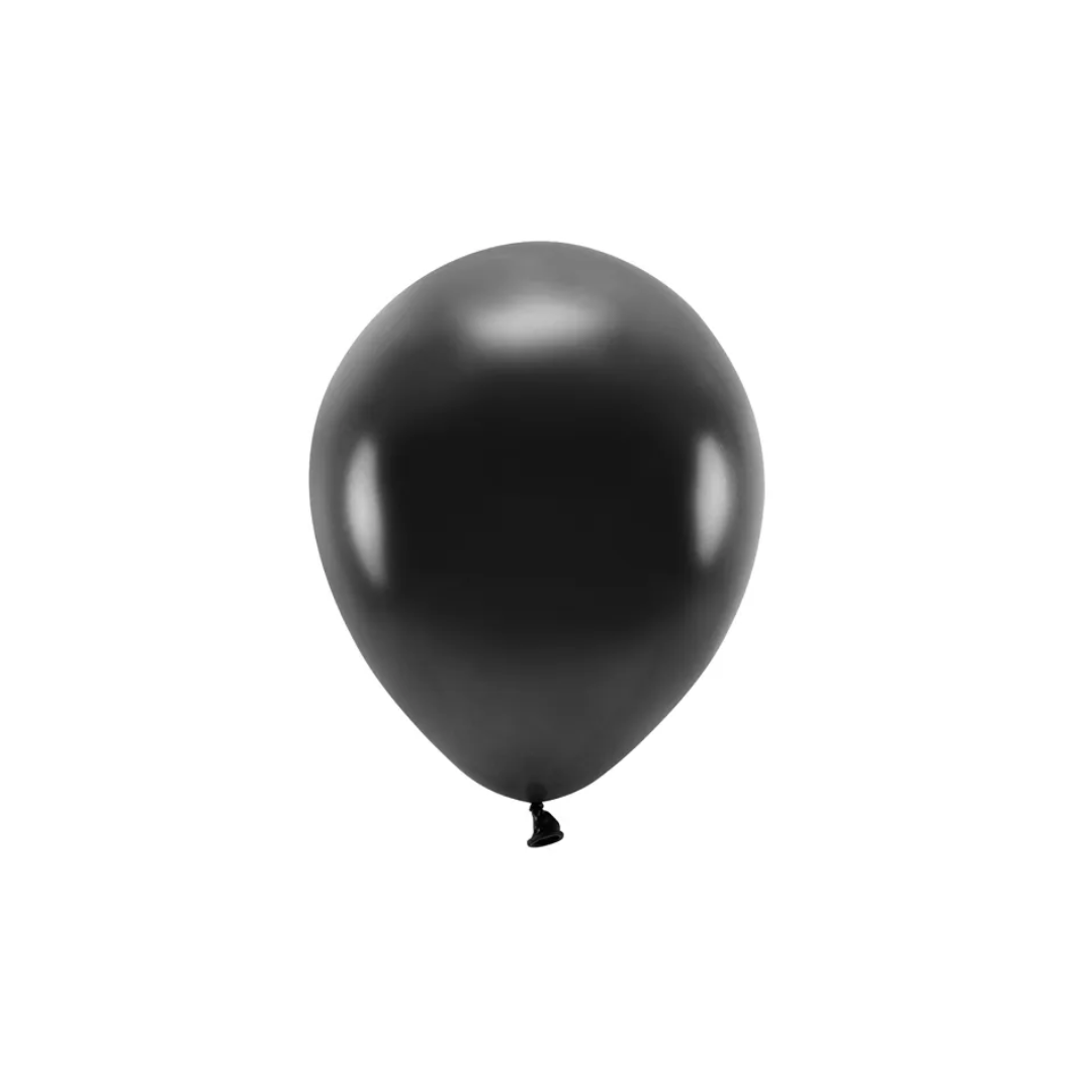 Ballónir Eco Metal Svart 30cm 10stk