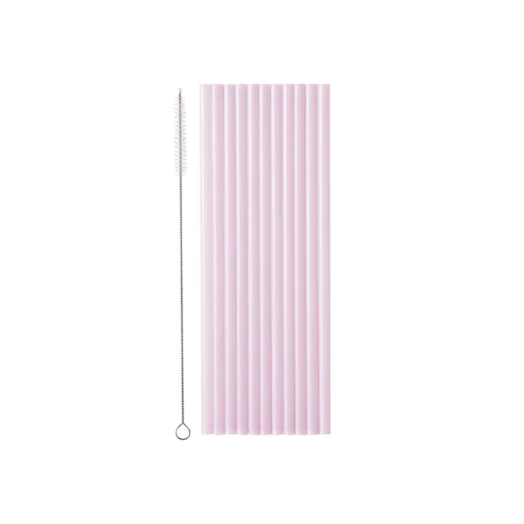 Súgvirør plast Lilla 23cm 12stk