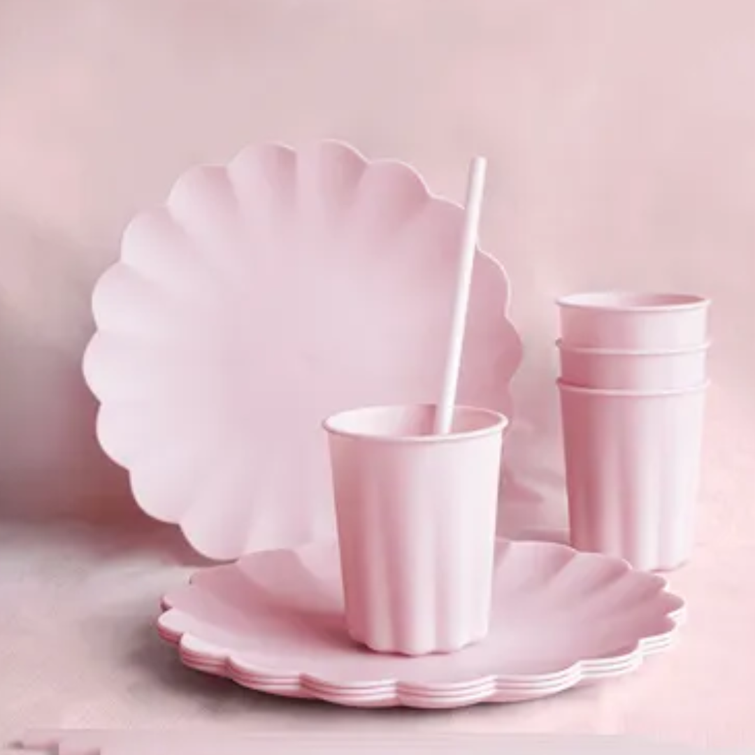 Súgvirør plast Pink 23cm 12stk
