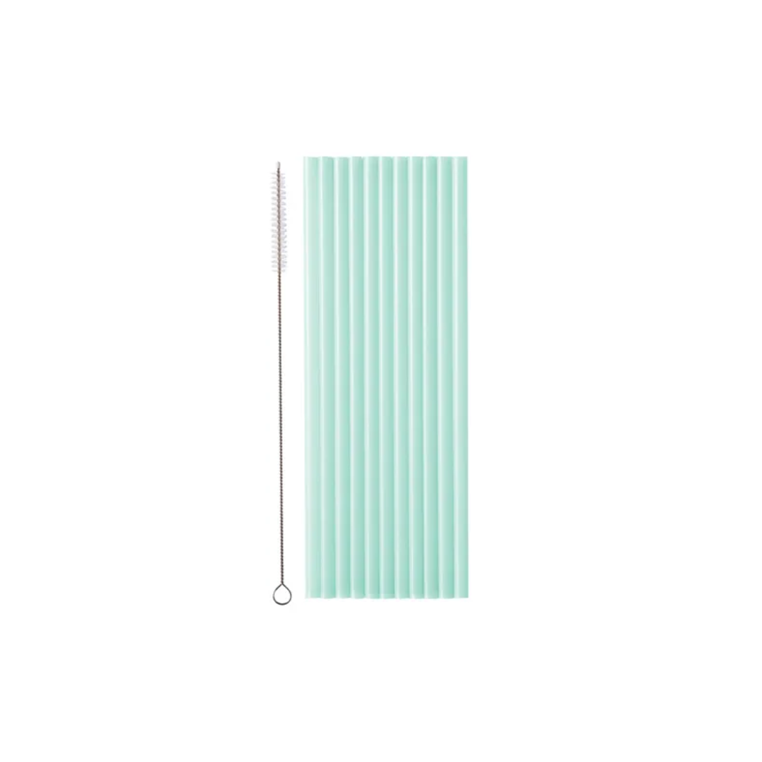 Súgvirør plast Sage grønt 23cm 12stk