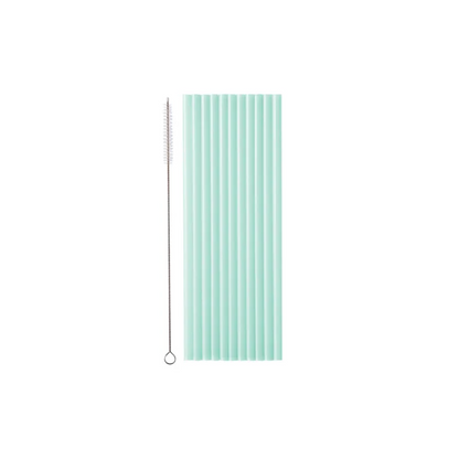 Súgvirør plast Sage grønt 23cm 12stk