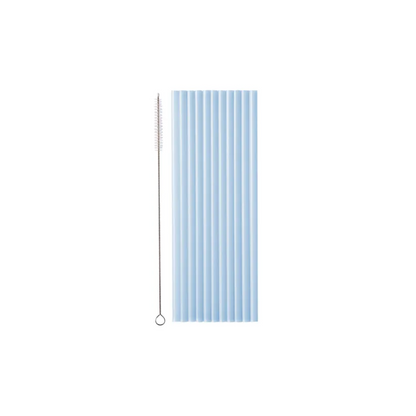 Súgvirør plast Ský blátt 23cm 12stk