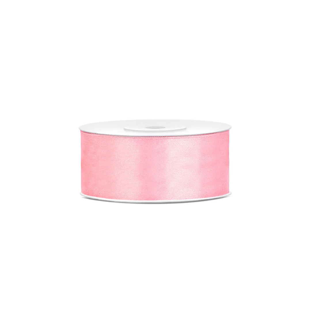 Satin band Ljóst pink 25mm/25m