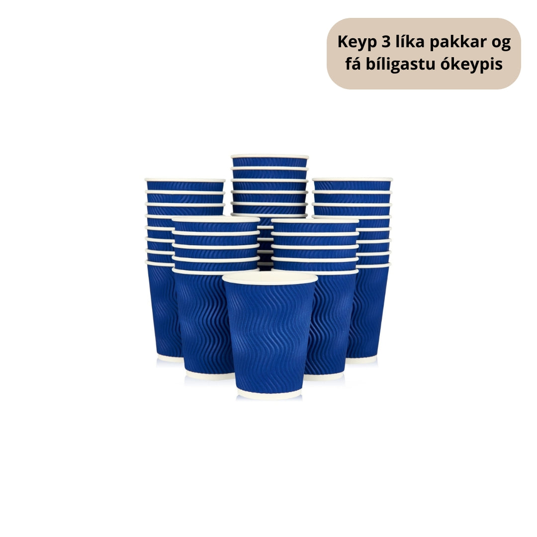 Pappbikar 24cl 3-lag bylgur blátt 25stk|Kar/20