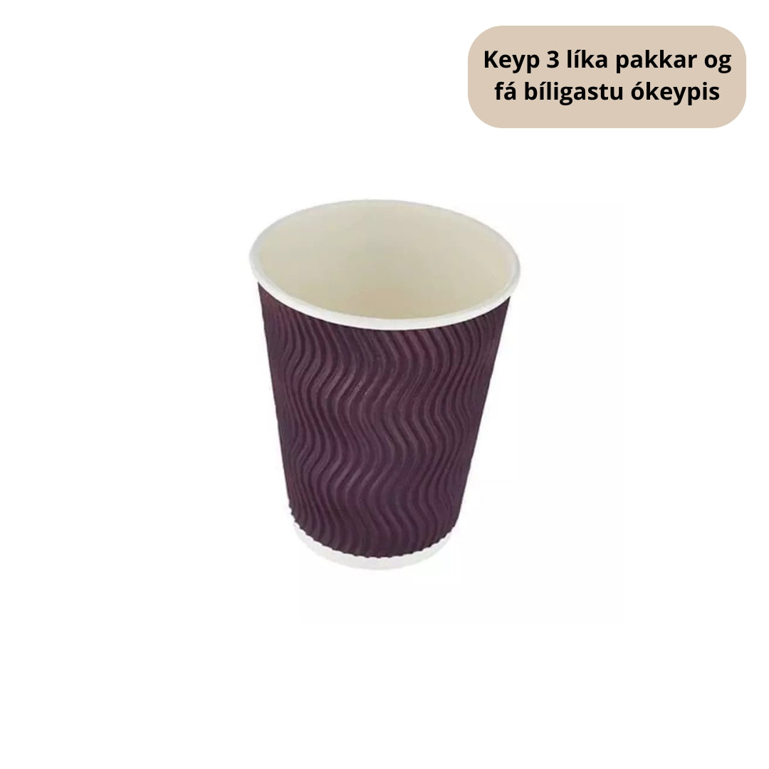 Biopak Pappbikar 24cl bylgjur svart 25stk|kar20