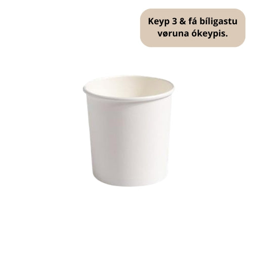 Suppubikar 47cl bio høgt Hvít 50stk|Kar/10