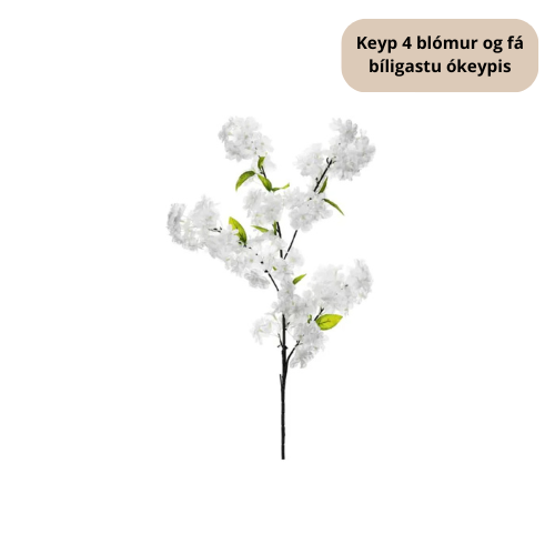 Party Deco Blómur Cherry hvítt 97cm