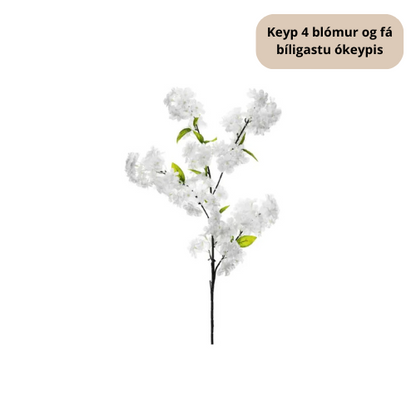 Party Deco Blómur Cherry hvítt 97cm