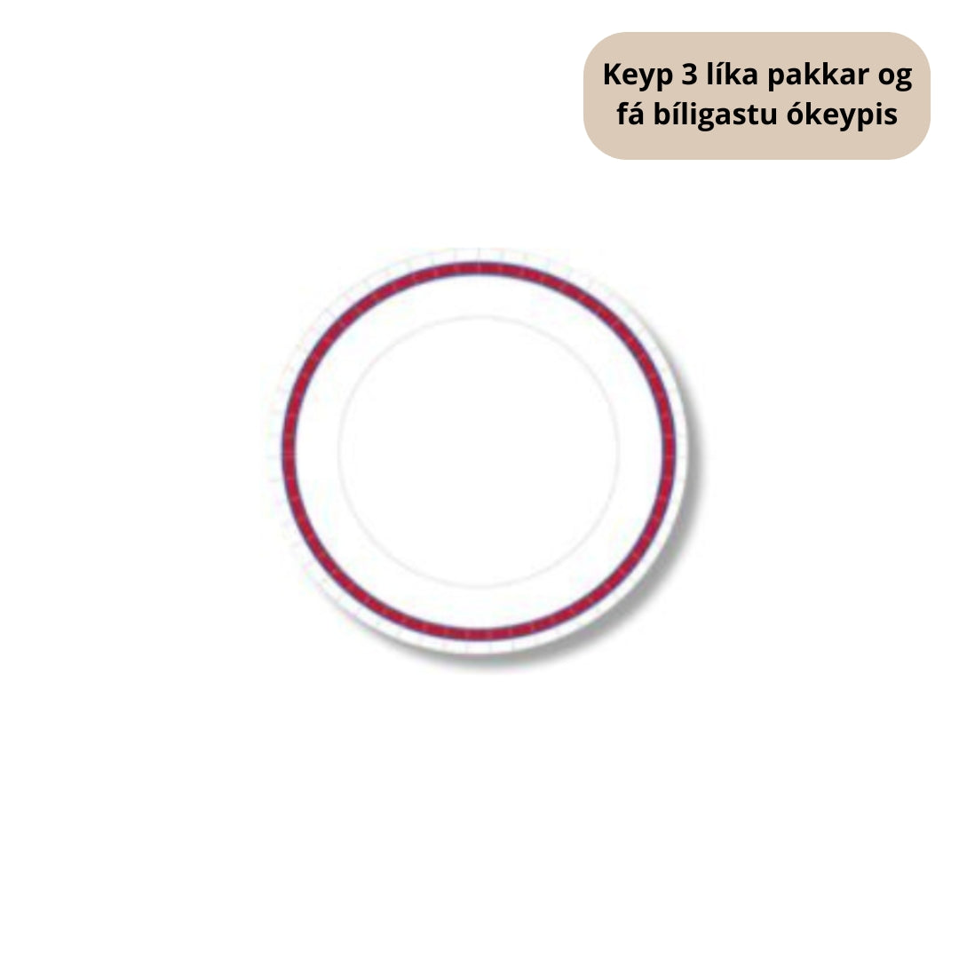 Duni Tall. 22cm Reyð/blárandað Flagg 10stk|Kart/18