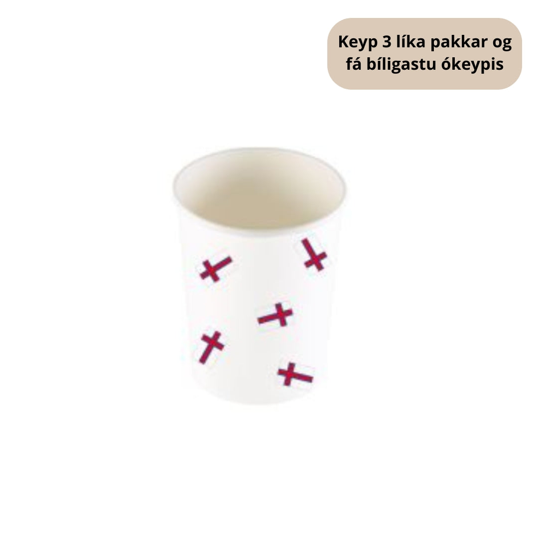 Duni pappbikar 24cl v/fløggum 10stk|Kart/20