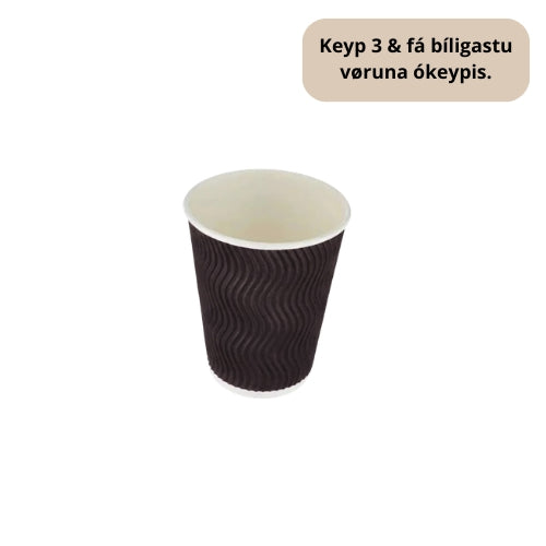 Biopak Pappbikar 24cl bylgjur svart 25stk|kar20